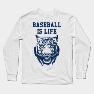 Baseball is Life Blue Long Sleeve T-Shirt